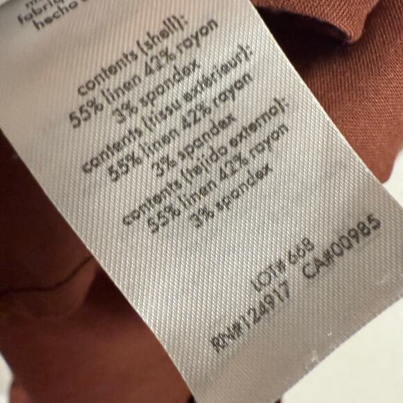 WeWoreWhat Brown Shell Chain Halter Beach Resort Linen Midi Dress Size Medium - Picture 8 of 8